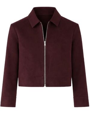 Patrick Assaraf Zipped Cropped Jacket - Red
