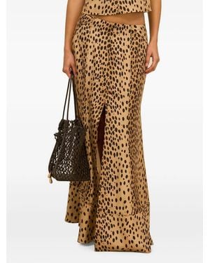 Cult Gaia Spencer Leopard-Print Maxi Skirt - Natural