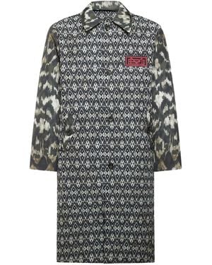 Pierre Louis Mascia Ikat-Pattern Buttoned Coat - Gray