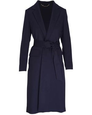 Kiton Belted Trench Coat - Blue