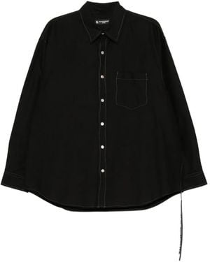 Mastermind Japan Katoenen Overhemd Met Geborduurd Logo - Zwart