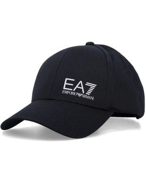 EA7 Logo-Print Baseball Cap - Blue