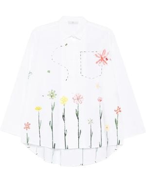 Whyci Camisa Con Estampado Floral - Blanco