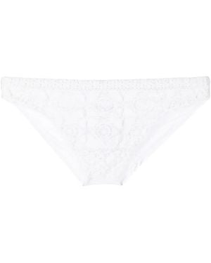 Amir Slama Crochet-Knit Swimming Trunks - White