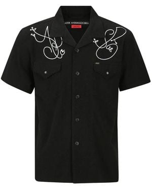 ANDERSSON BELL Embroidered Short-Sleeve Shirt - Black