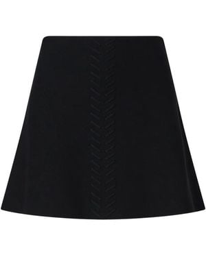 Liu Jo Knit Mini Skirt With Braided Details - Black