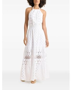 Temptation Positano Porro Halterneck Layered Maxi Dress - White