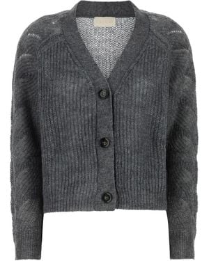 iBlues Button-Up Textured Cardigan - Grey