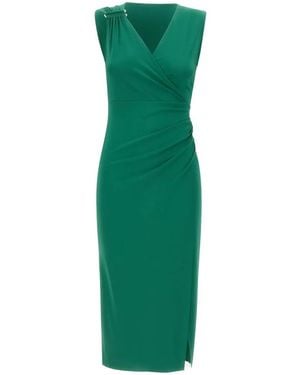 Kaos Draped Wrap-Style Dress - Green