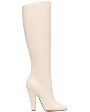 Saint Laurent 68 110Mm Knee-High Boots - White