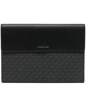 Michael Kors Signature-Logo Laptop Bag - Black
