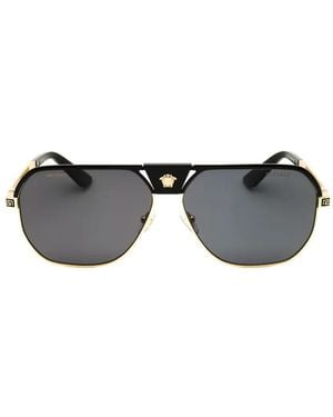 Versace Medusa Greca Pilot-Frame Sunglasses - Grey