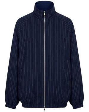 Frankie Shop Baxter Pinstriped Track Jacket - Blue