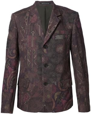 Yohji Yamamoto Floral Print Blazer - Brown