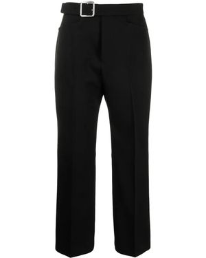 Jil Sander Pantaloni Svasati Con Fibbia - Nero