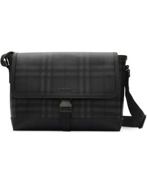 Burberry City Kuriertasche Mit Check - Schwarz