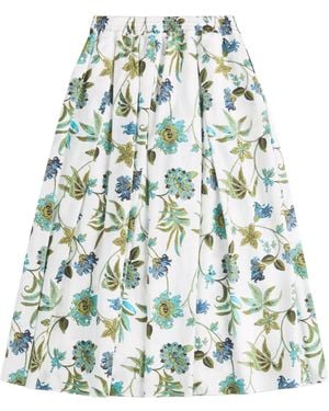 Fay Floral-Print Midi Skirt - Green