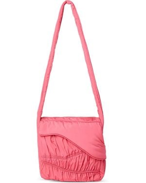 rusfrcade Ruched Flap Messenger Bag - Pink