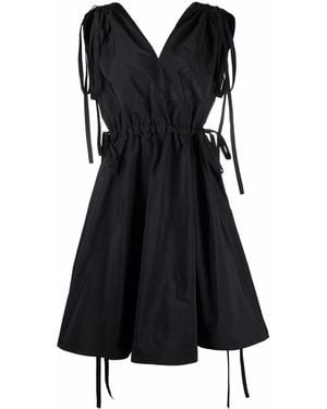 RED Valentino Side-Tie Sleeveless Flared Dress - Black