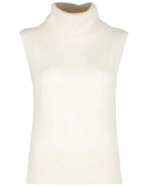 Veronica Beard Mazzy Chevron-Knit Vest - White