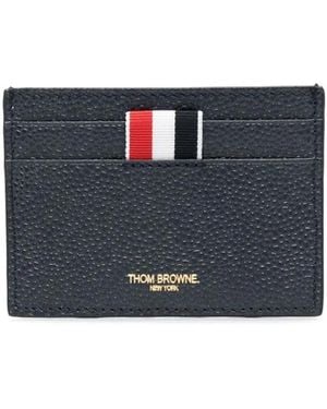 Thom Browne Logo-print Leather Cardholder - Blue
