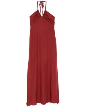 MOUTAKI Halterneck Maxi Dress - Red