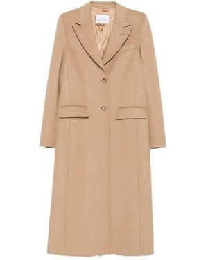 Manuel Ritz Abrigo de mezcla de lana con botones - Neutro