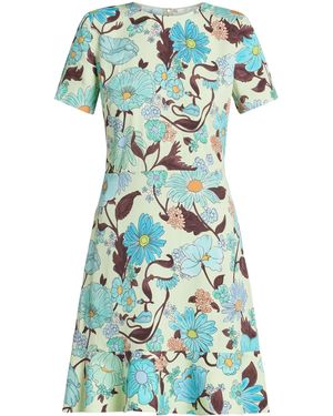 Stella McCartney Garden-Print Minidress - Blue