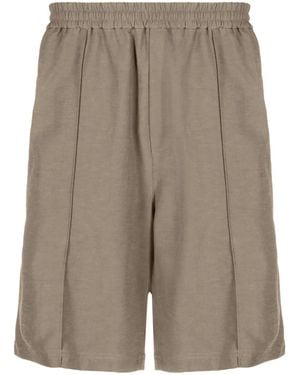 Helmut Lang Pintucked Elasticated Bermuda Shorts - Natural