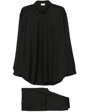 ANDAMANE Buttoned-Front Point-Collar Shirt - Black