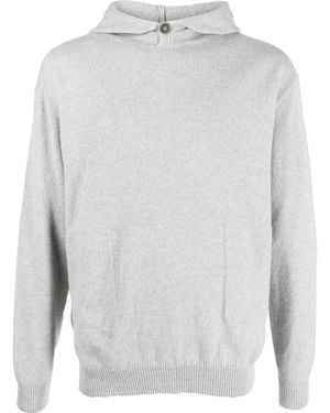 Malo Buttoned-Hood Knit Jumper - White