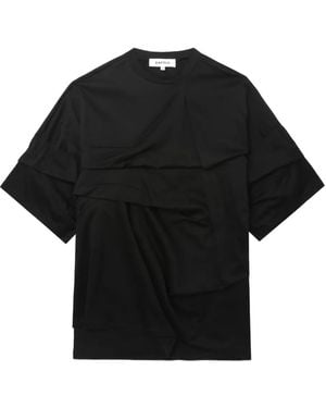 Enfold Draped panel T-shirt - Schwarz