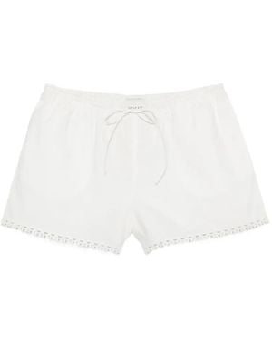 Posse Veda Shorts Mit Spitzenbesatz - Weiß