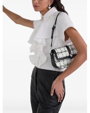 KARL LAGERFELD K/Autograph Bouclé Shoulder Bag - Black