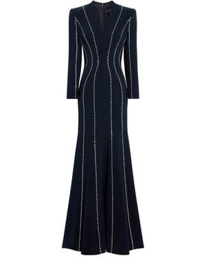 Jenny Packham Victoire V-Neck Embellished Gown - Blue