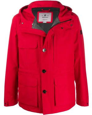Woolrich Logo Patch Hooded Jacket - Red
