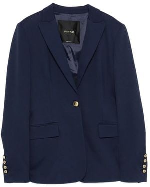 Pinko Flap Pocket Single-Breasted Blazer - Blue