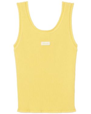 Claudie Pierlot Round Neck Knit Top - Yellow