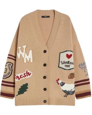 Weekend by Maxmara ストライプ カーディガン - ナチュラル
