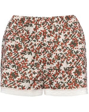 Eres Cherry-Print Lace-Trim Pajama Shorts - White
