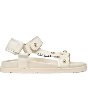 Geox Stud-Embellished Touch-Strap Sandals - White