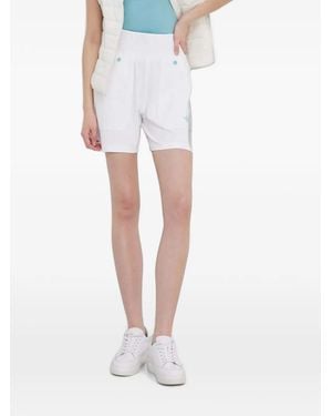 Aeronautica Militare Elasticated-Waistband Knitted Mini Shorts - White
