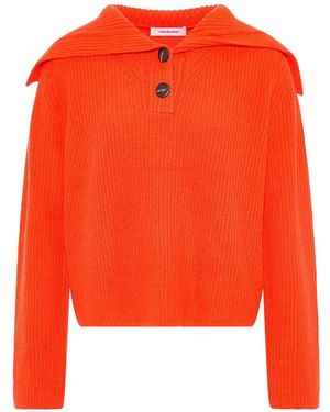 Yves Salomon Pullover Mit Geknöpftem Matrosenkragen - Orange