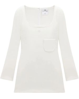 Courreges Square-neck mini dress - Blanco