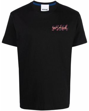 Koche Katoenen T-Shirt Met Logoprint - Zwart