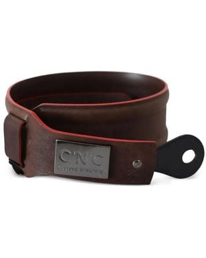 CoSTUME NATIONAL Logo-Plate Leather Belt - Brown