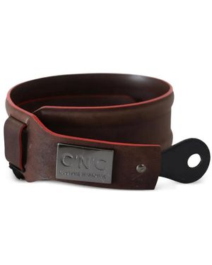 CoSTUME NATIONAL Logo-Plate Leather Belt - Brown