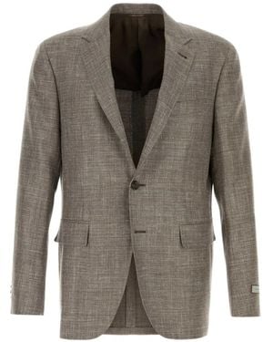 Canali Notched-Lapel Blazer - Grey