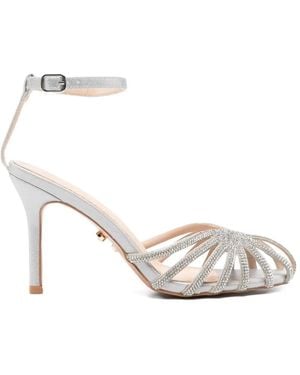 Twentyfourhaitch Feola Crystal-Embellishment Heeled Sandals - White