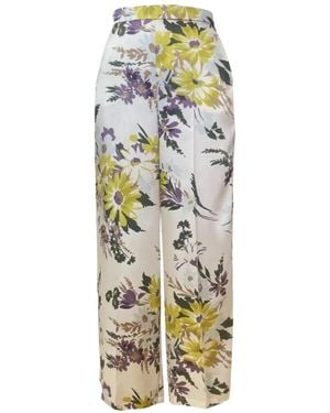 Marella Floral-Pattern Trousers - Metallic